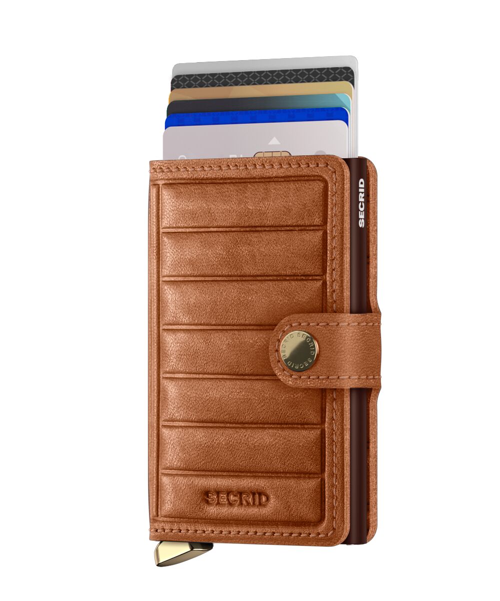 Secrid Premium Miniwallet EMBOSS Lines cognac