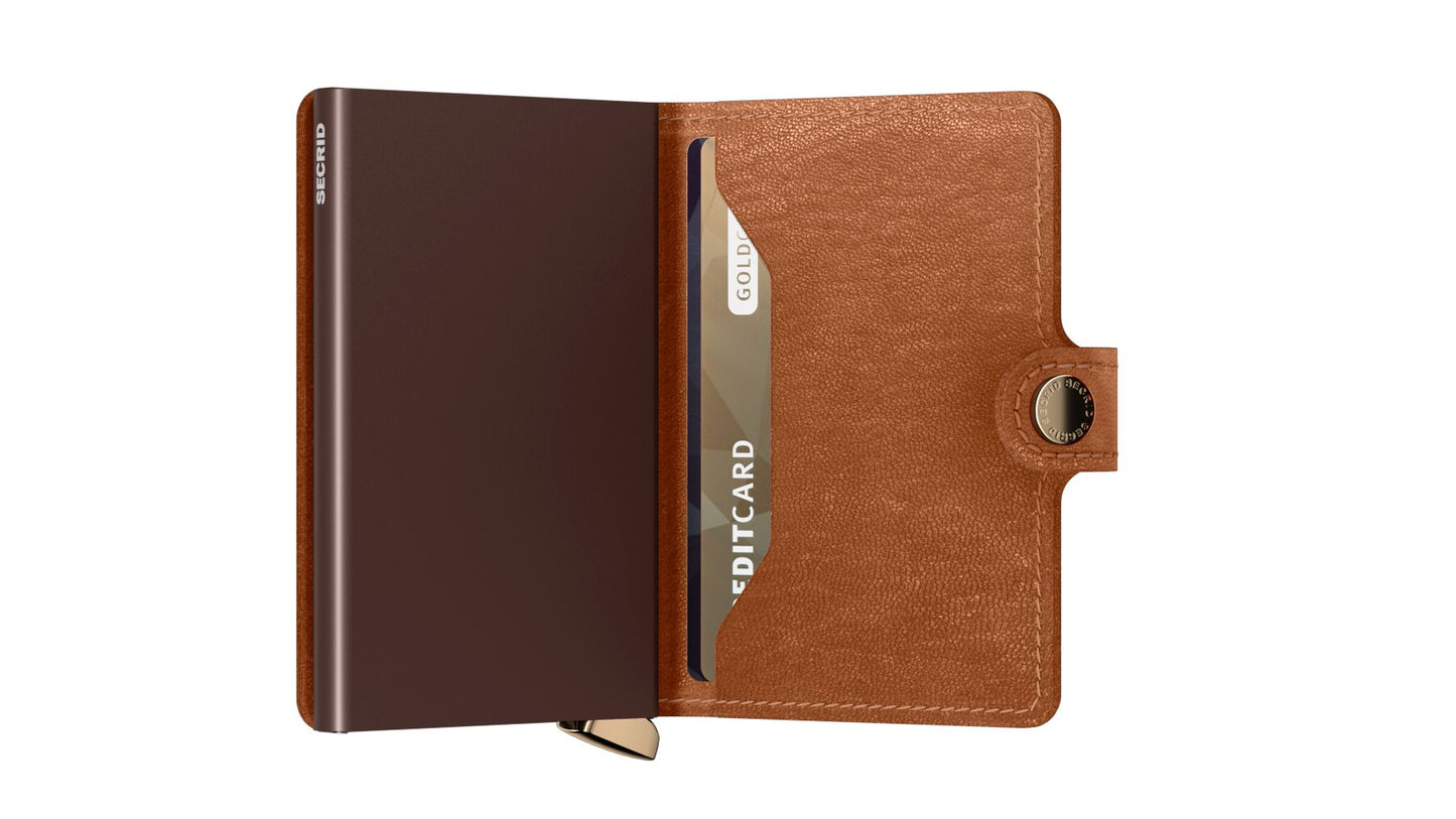 Secrid Premium Miniwallet EMBOSS Lines cognac