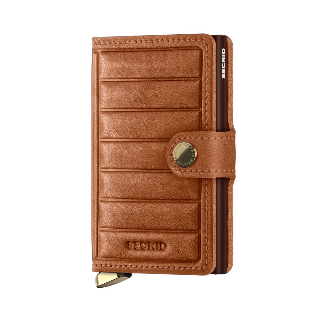 Secrid Premium Miniwallet EMBOSS Lines cognac