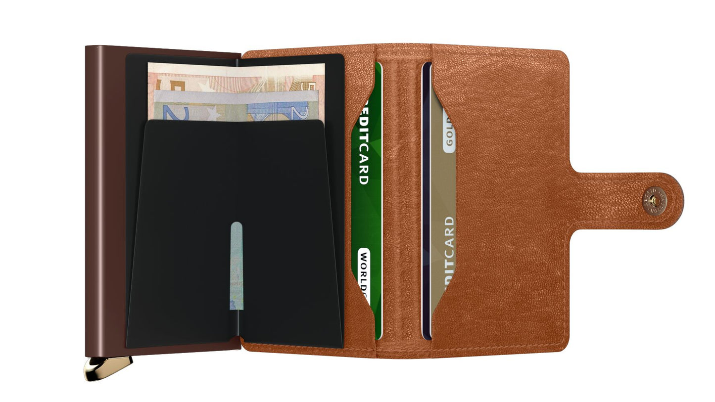 Secrid Premium Miniwallet EMBOSS Lines cognac
