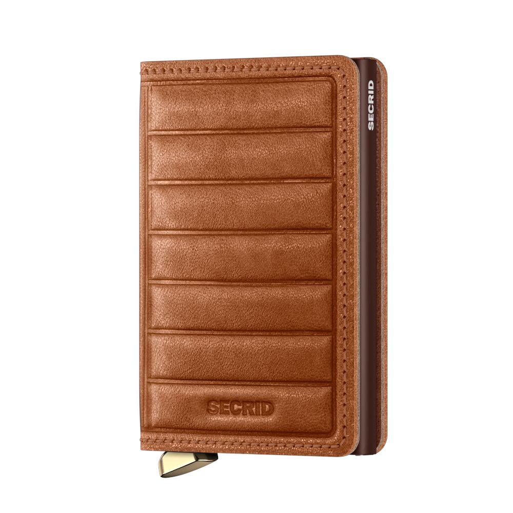 Secrid Preminum Slimwallet EMBOSS Lines cognac