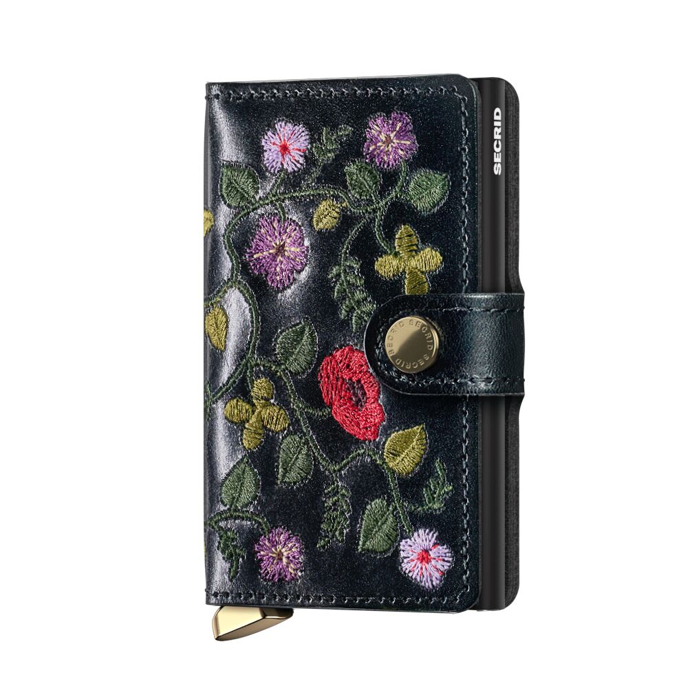 Secrid Miniwallet STITCH Floral Black