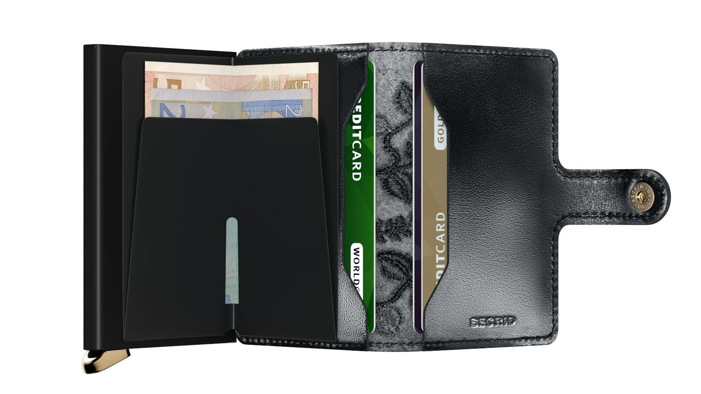 Secrid Miniwallet STITCH Floral Black