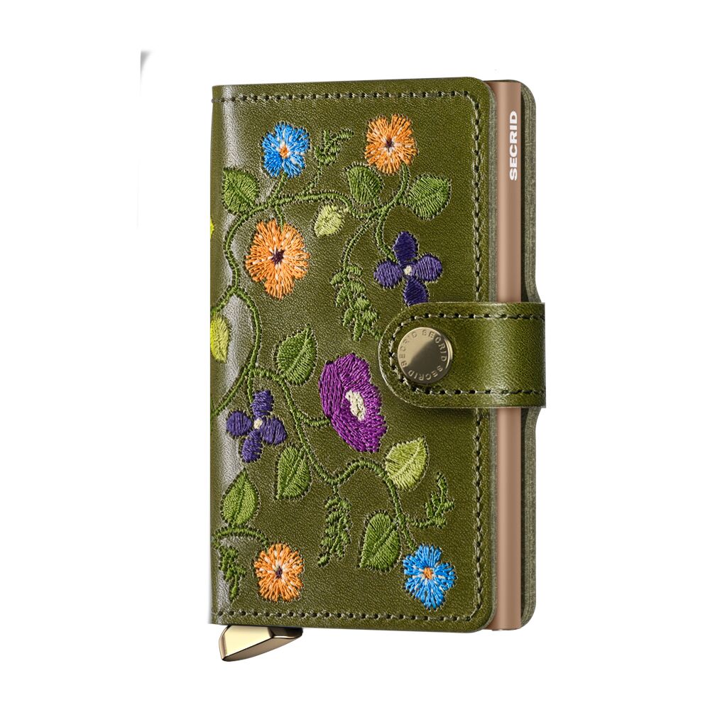 Secrid Miniwallet STITCH Floral Olive