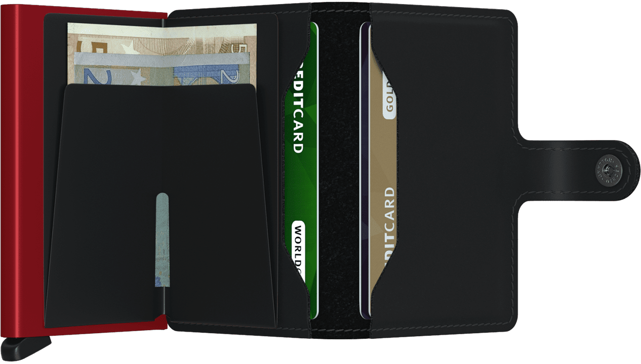 Secrid Miniwallet Matte Black & red