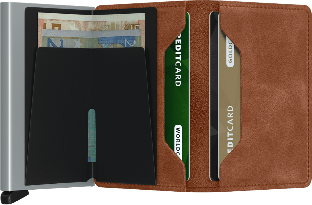 Secrid Slimwallet Vintage cognac-silver