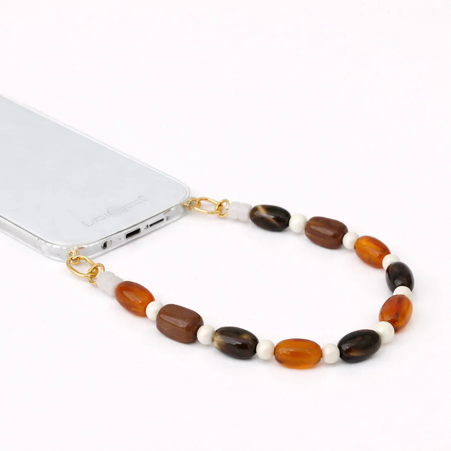 Folie à Trois  korte telefoonketting  Meryn  brown