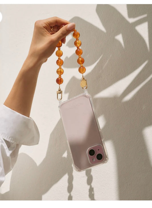 Folie à Trois  korte telefoonketting Juniper   brown