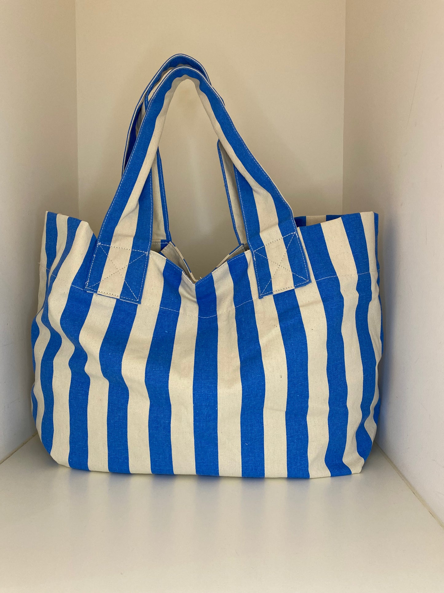 beach shopper  cotton stripes   blauw