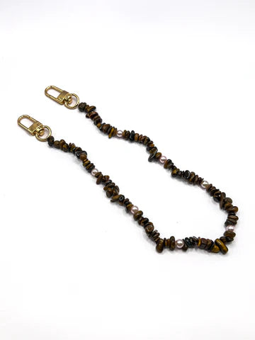 Folie à Trois  korte telefoonketting Shell Whisper  brown