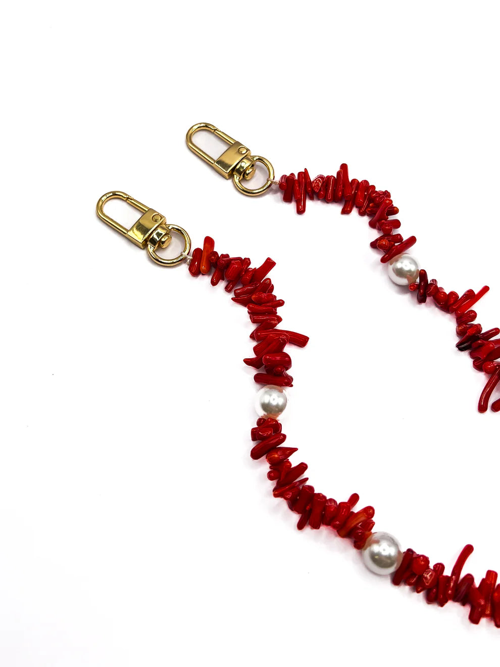 Folie à Trois  korte telefoonketting Shell Whisper  red