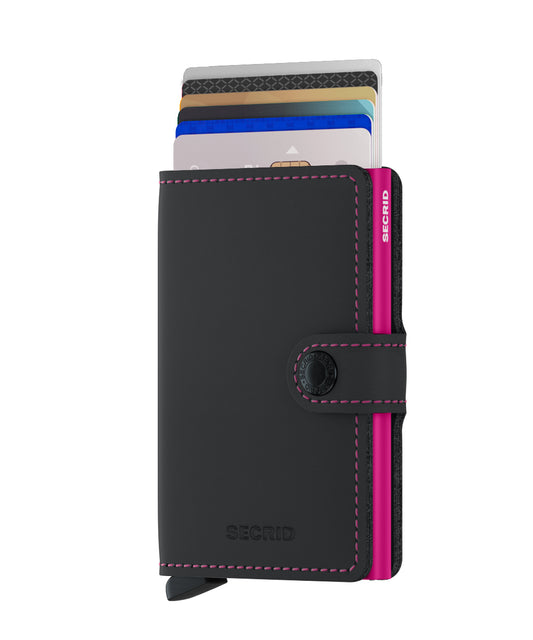 Secrid Miniwallet  Matte  Black-Fuchsia