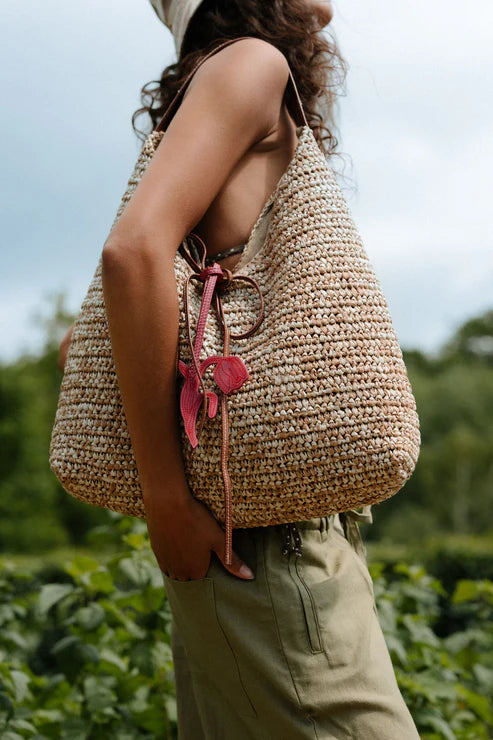 BeckSöndergaard  paper Straw Siena bag  mocha brown