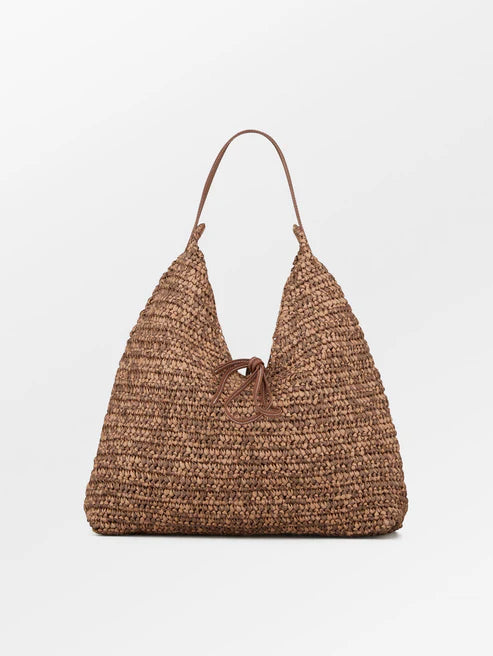 BeckSöndergaard  paper Straw Siena bag  mocha brown