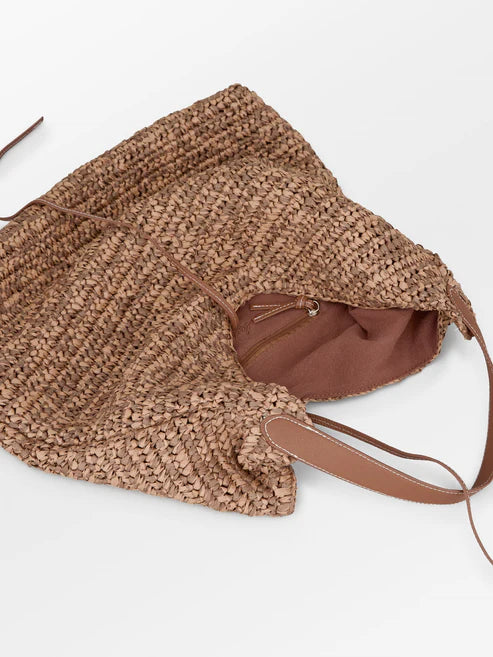 BeckSöndergaard  paper Straw Siena bag  mocha brown