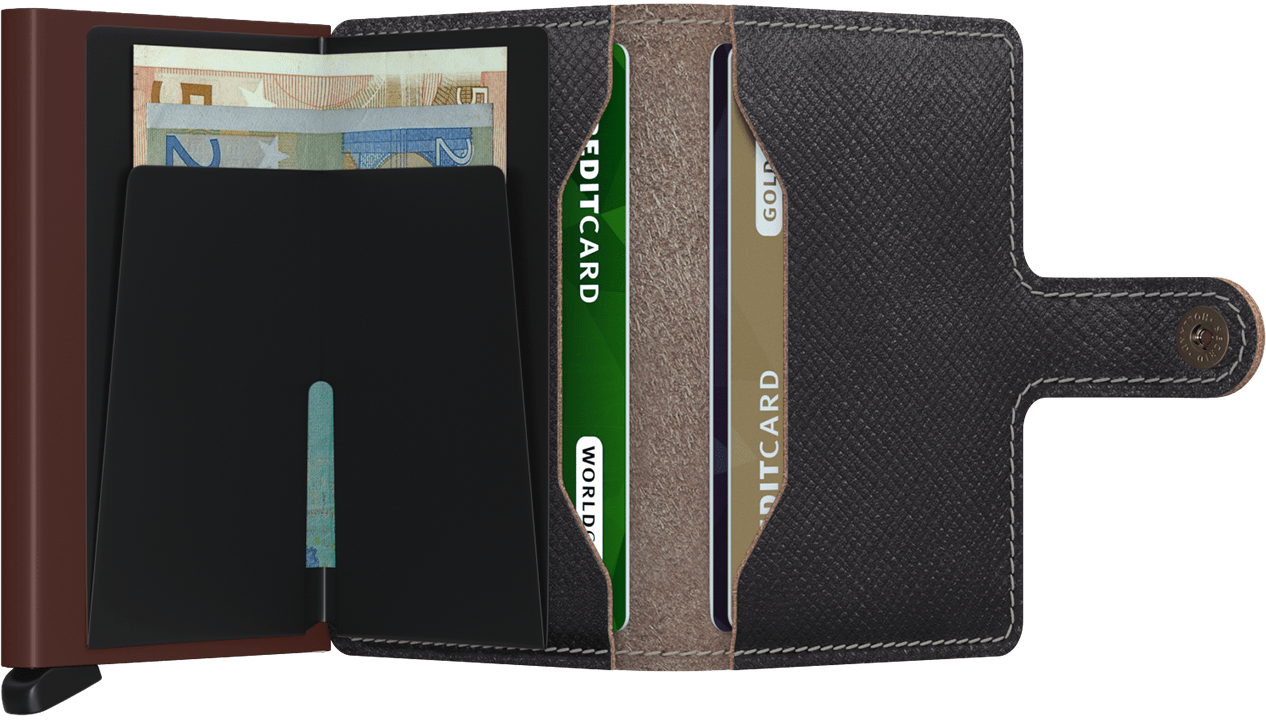 Secrid Miniwallet Saffiano  brown